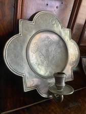 Art Nouveau Pewter French Wall
