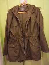 ladies kaki green coat size 10/12