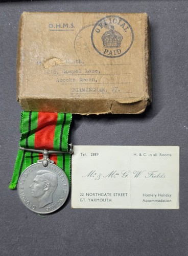 Ww2 defence medal issue box - ww2,
