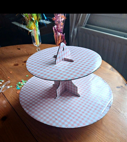 Tier pink white gingham - white,