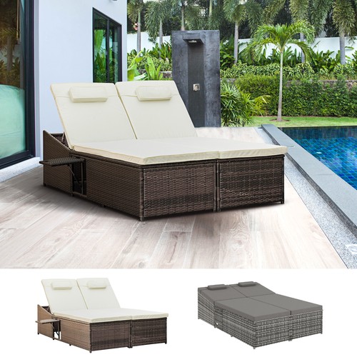Person rattan daybed lounger - person,
