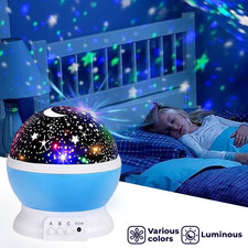 Rotating LED Galaxy Starry Night Light Projector Star Sky Moon Lamp Kids Bedroom