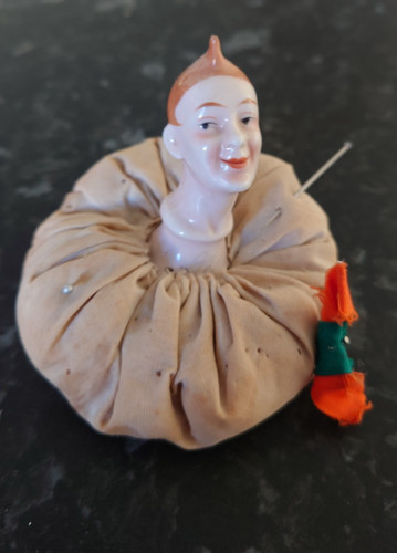 Antique half doll pin cushion - half,