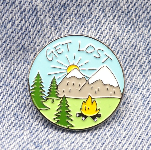 Get lost enamel pin - get,