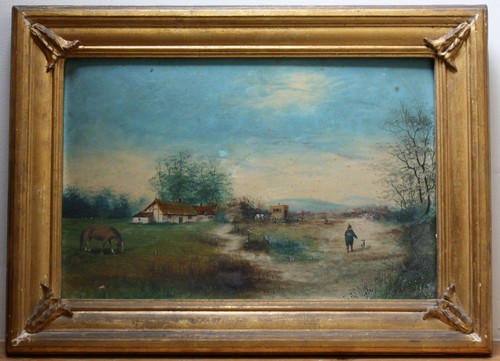 Antique 1912 oil painting - antique,