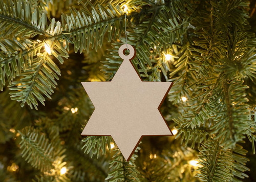 Wooden christmas star shape - wooden,