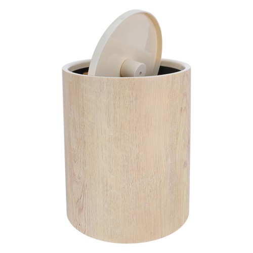 Wood grain waste bin - wood, plastic