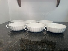 Spode Chelsea Wicker White Bone China Handled Soup Bowls Set of Six