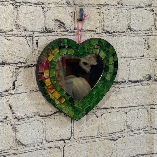 Green heart shape mosaic - green,