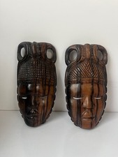 x2 Hand Carved African Hanging