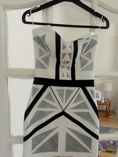 White union jack dress - white,