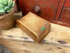 Vintage Wooden Tambour Roll Top Cigarette Dispenser Box