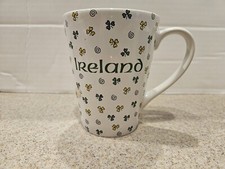 John Hinde Rare Ireland Coffee Cup Mug Shamrocks Irish Clover St. Patrick's Day