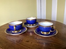 3 x Carlton Ware Royal Blue