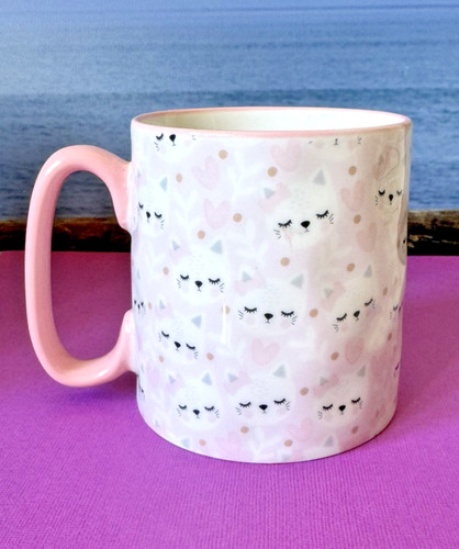 Pink cat coffee tea - pink,