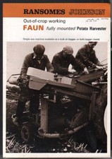 Ransomes Johnson FAUN fully mounted Potato Harvester Brochure Leaflet
