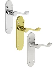 Shaped scroll Interior door handle pair Chrome, Brass or Black