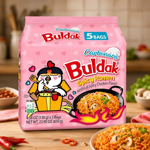 Buldak carbonara spicy - spicy, hot