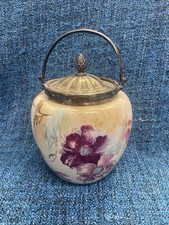 Royal Bonn Biscuit Barrel Silver Plated Poppies Art Nouveau (g)