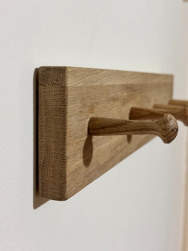 Oak wooden peg rail - 4,