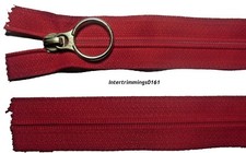 OPTI ,LOOP PULLER ZIP, RED, 11"/30CM & 22"/56CM, NYLON TEETH ,CLOSED END, NO 5