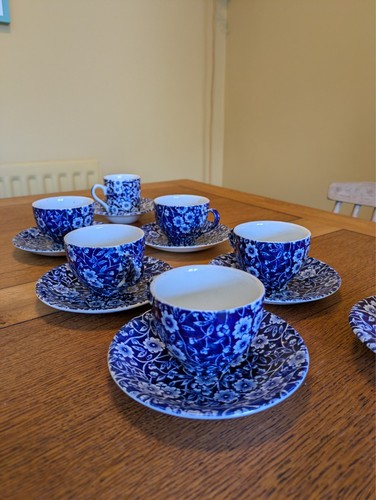 Vintage blue calico burleigh - vintage,