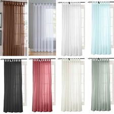 TAB TOP Voile Curtain Panel - Net Voile Curtains - Free Tie Back Included 