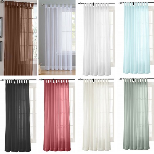 Tab top voile curtain - tab, panel