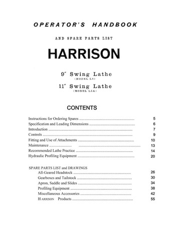 Manual for harrison - manual, l5