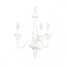 Chandelier Contemporary White Wood Shabby Chic 3 Lights Holder 808/3
