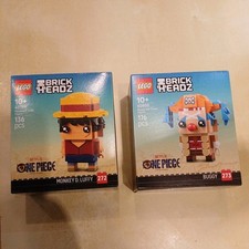 Lego Both One Piece Brickheadz 40799 & 40800 Monkey D. Luffy & Buggy The Clown