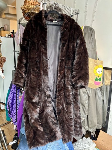 Vintage mink fur coat long - vintage,
