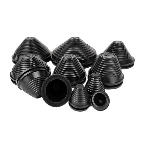 130mm black tapered - tapered, rubber