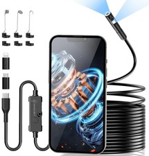 Dual-Lens Endoscope Inspection Camera,1920HD Semi Rigid Snake Inspection NEW