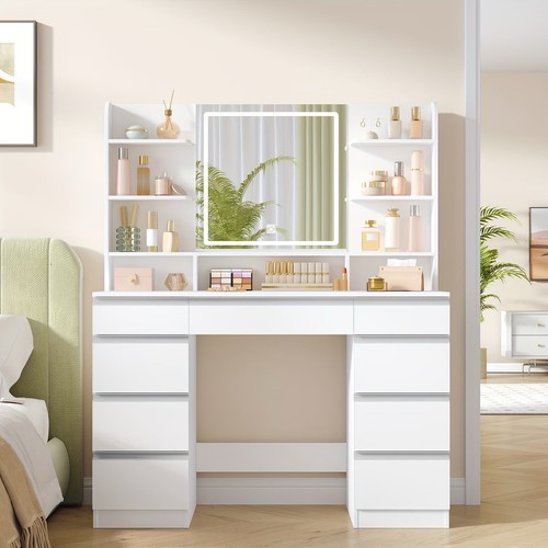 White dressing table with led - dressing,