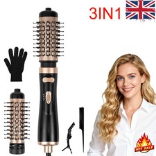 3in1 Rotating Hair Dryer Brush Hair Set Detachable Styler Hot Air Brush UK