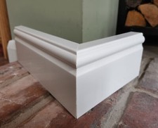 100mm (4 inch) Skirting Board Cover Ogee - Ambassador Skirting - 2m White PVC