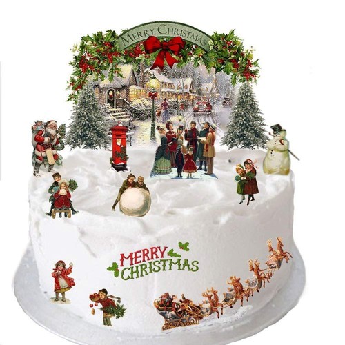 Cake topper christmas - topper, vintage
