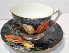 Aynsley Cup & Saucer Black