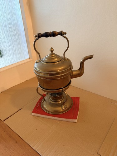 Antique brass spirit kettle - antique,