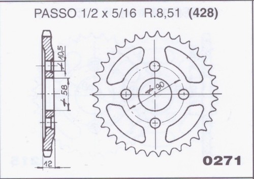 Crown rear sprocket - -,