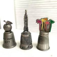 3 Vintage Pewter Souvenir