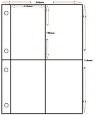 Large Guardian Postcard Album pages sleeves with 4 pockets per page 10 25 50 100