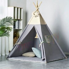 Large Canvas Kids Indian Tent Teepee Children Wigwam Outdoor Indoor Play Tent UK