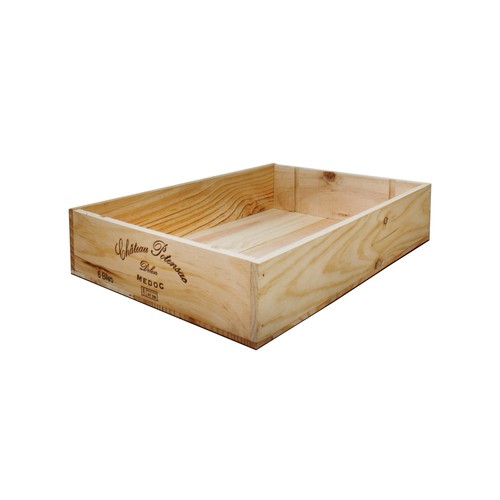 Shallow wooden wine box - wooden,