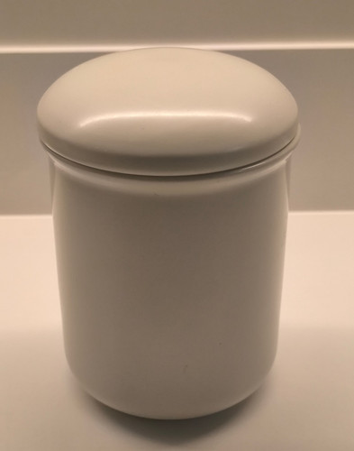 Ceramic lidded pot cream - ceramic,