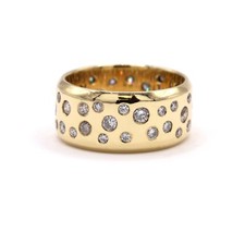 Gypsy Set Diamond 2.50CT Solid 10K Yellow Gold Men’s Thick Band Statement Ring