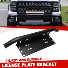 Bull Bar Style Front Bumper License Plate Mount Bracket Holder Off-Road Lights