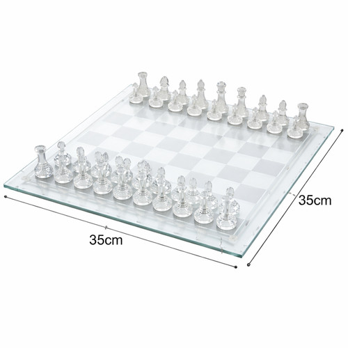 Glass chess set - 35cm, 35cm