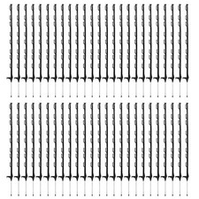 Electric Fence Poly Posts Plastic Poles Horse Paddock Line Tape, Black 50 x 4ft